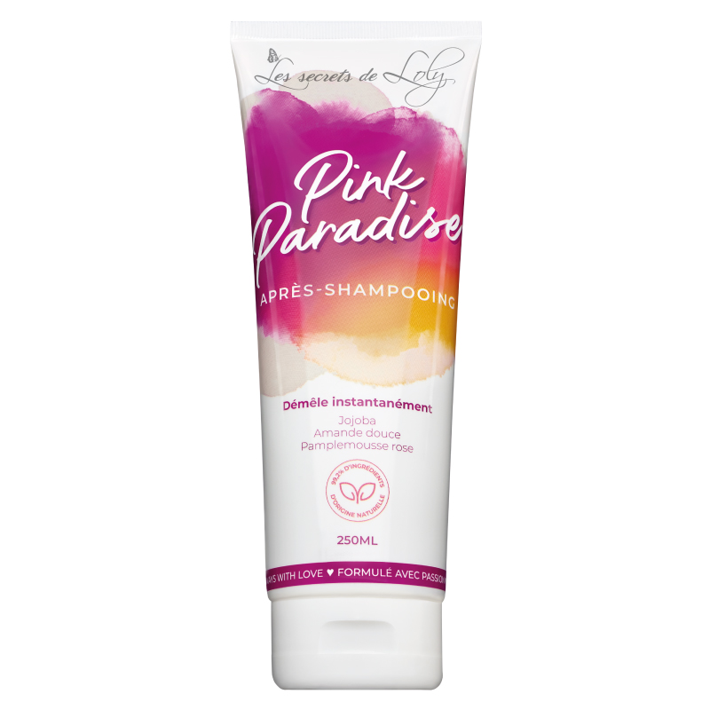 Après-Shampooing Pink Paradise - Ultra démêlant - Pour cheveux ondulés, bouclés, frisés et crépus - 250 ml 