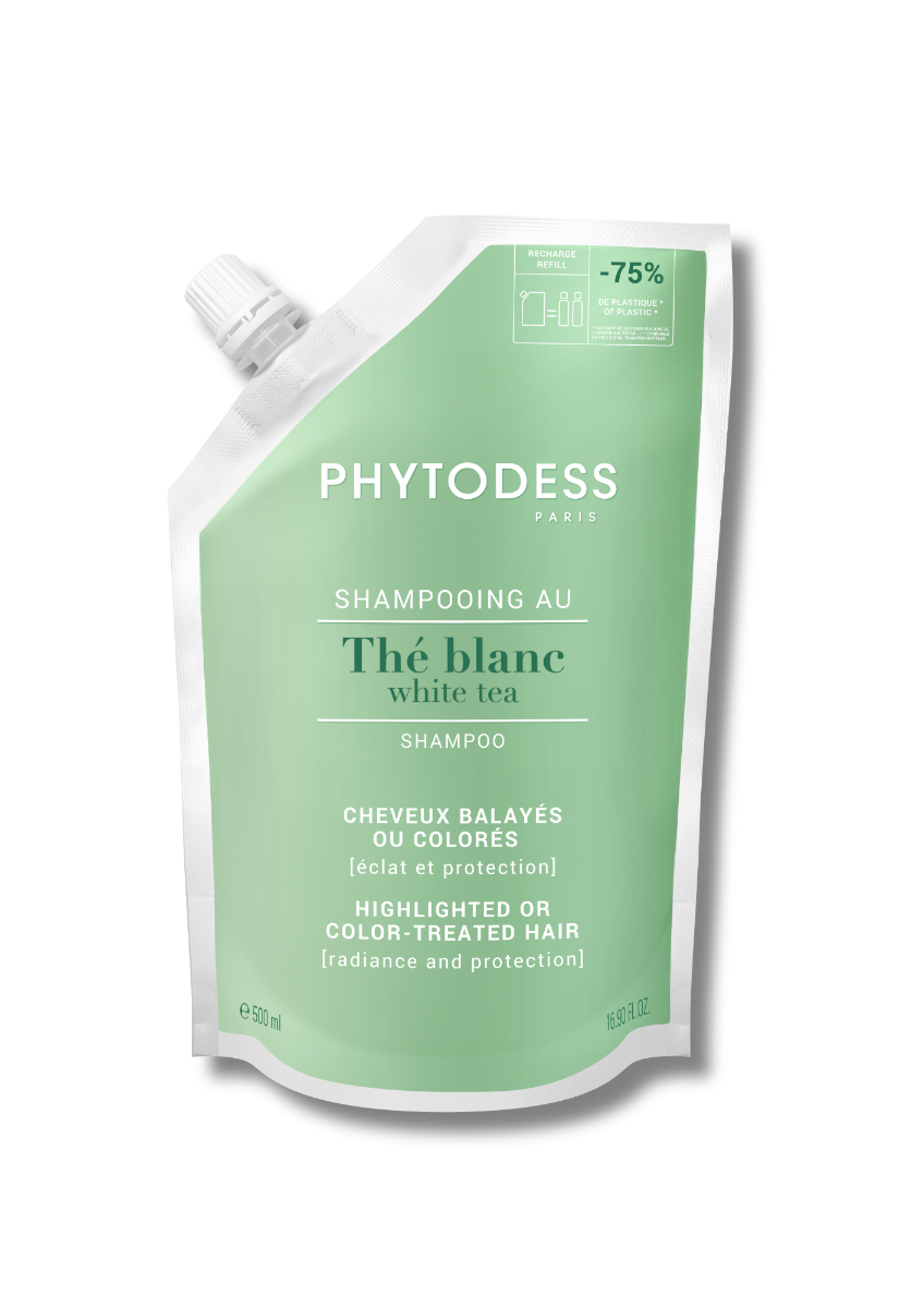 Recharge de shampooing au thé blanc - Cheveux balayés ou colorés Éclat et protection